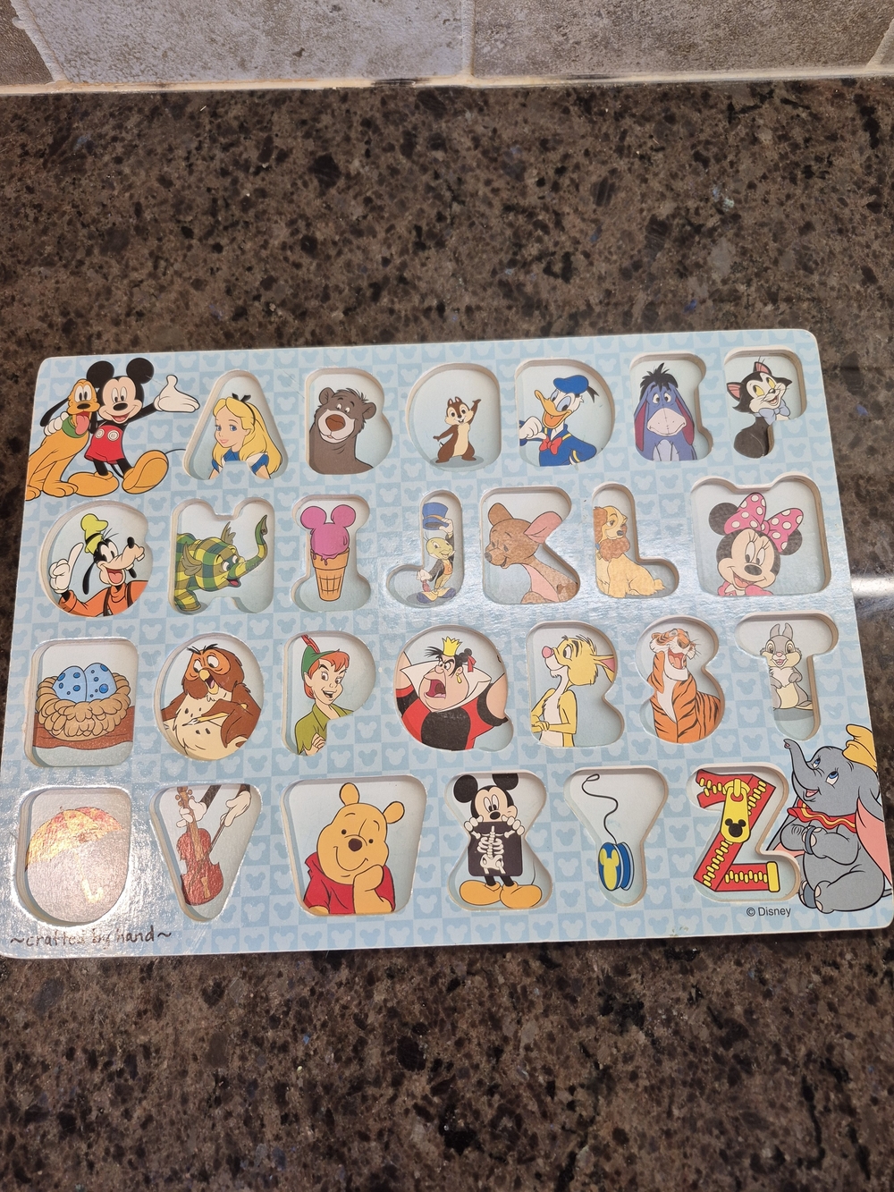 Melissa And Doug Disney Classics Wooden Alphabet Peg Puzzle